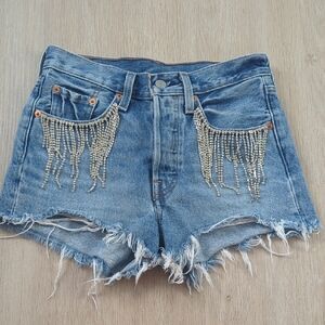 Levi's Blue Jean Shorts Distressed Vintage Style